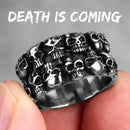 Anillos de acero inoxidable para hombre, Punk Rock, gótico, HipHop, dominante, tallado de calavera múltiple para motorista, regalo de joyería de moda para hombre y niño