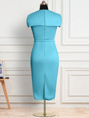 Vestido elegante para mujer, manga del cabo, ceñido al cuerpo, lápiz, oficina, señoras, elegantes, ajustados, vestidos africanos de gran tamaño, moda femenina modesta, nuevo