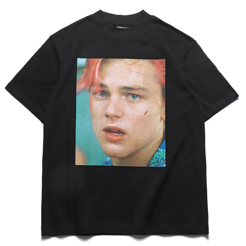 Kanye West Kids See Ghosts Camiseta de gran tamaño para hombres Tour Conmemorativo Impreso Retro Loose Harajuku Cuello redondo Camiseta de manga corta