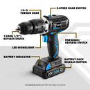 DEKO GCD20DU3 20V Max Household DIY Woodworking Lithium-Ion Battery Cordless Drill Driver Power Tools Electric Drill Power Drill