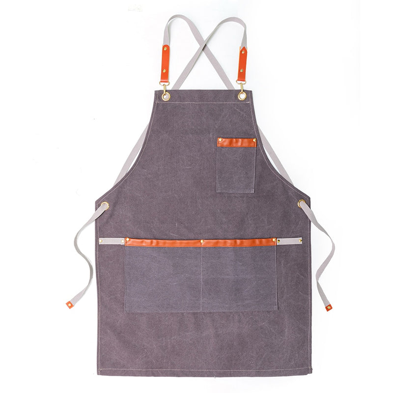 New Durable Goods Heavy Duty Unisex Canvas Work Apron with Tool Pockets Cross-Back Straps Adjustable For Woodworking Painting