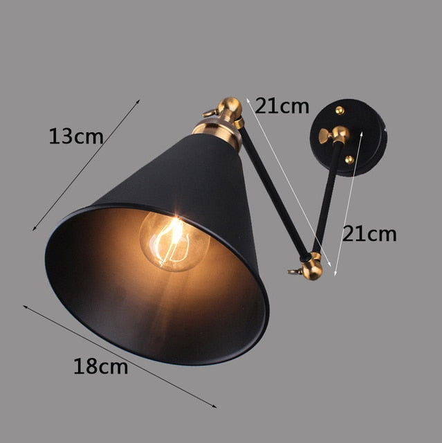 LED Wall Lamp Vintage Adjustable Industrial Iron Wall Lights Rustic Sconce for Bar Cafe Shop Lightings Indoor Home Decors Sconce