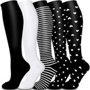 5/6 pares de calcetines de compresión para hombres y mujeres, recuperación de la circulación, venas varicosas, enfermería, viajes, correr, senderismo, calcetines deportivos