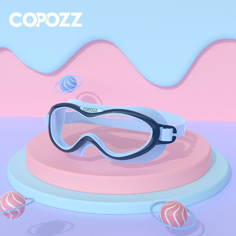 COPOZZ, gafas de natación para niños, antiniebla, impermeables, para niños y adolescentes, marco grande, gafas de natación para niño y niña, gafas de natación de una pieza