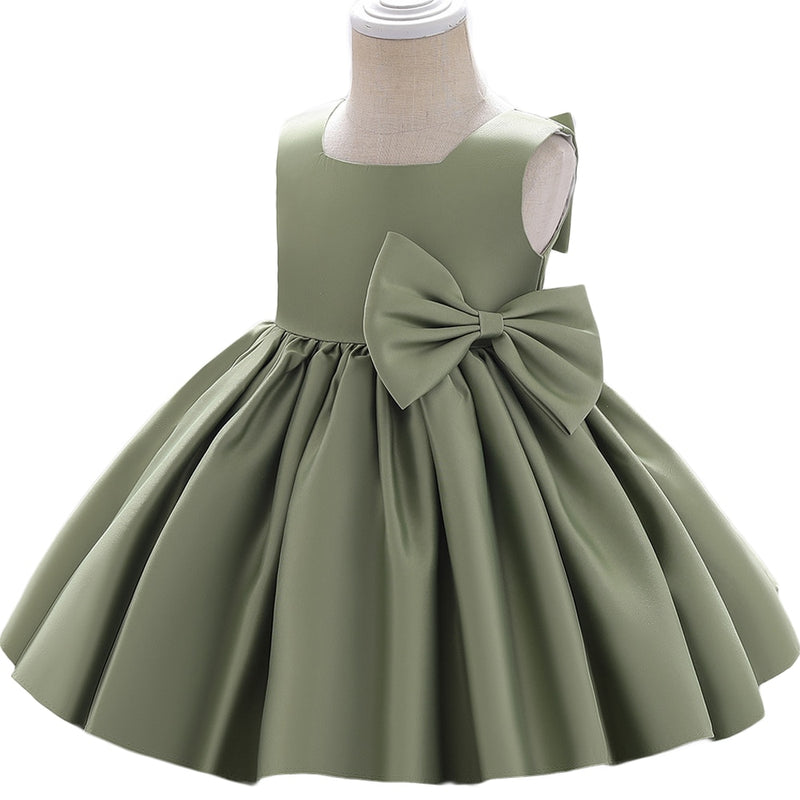 Flower Baby Girls Wedding Birthday Bownot Dresses Clothing Toddler Kids Princess Party Ball Gown Dress Costume Clothes for 1-10y