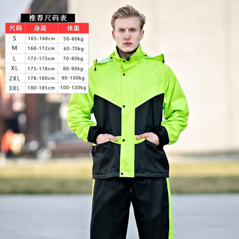 Raincoat Rain Pants Suit Men and Women Adult Motorcycle Riding Protective Clothing Anti-storm Raincoat