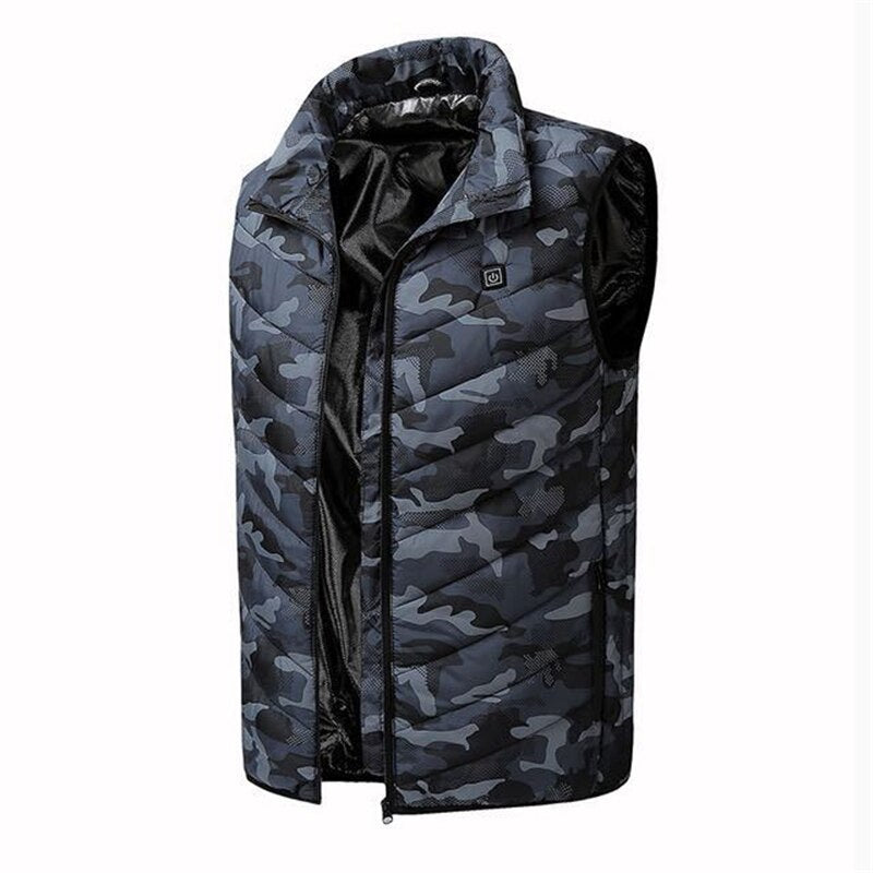 Man Fashion Veat Heating Vest Smart USB Charging Large Size Jacket Warm Heating Winter Cotton Jacket Men Winter Warm Vest Male