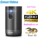 Smartldea D29 native1920x1080 Full HD Projector Android OS (2G+16G) 5G wifi DLP Proyector support 4K 3D ZOOM video game Beamer