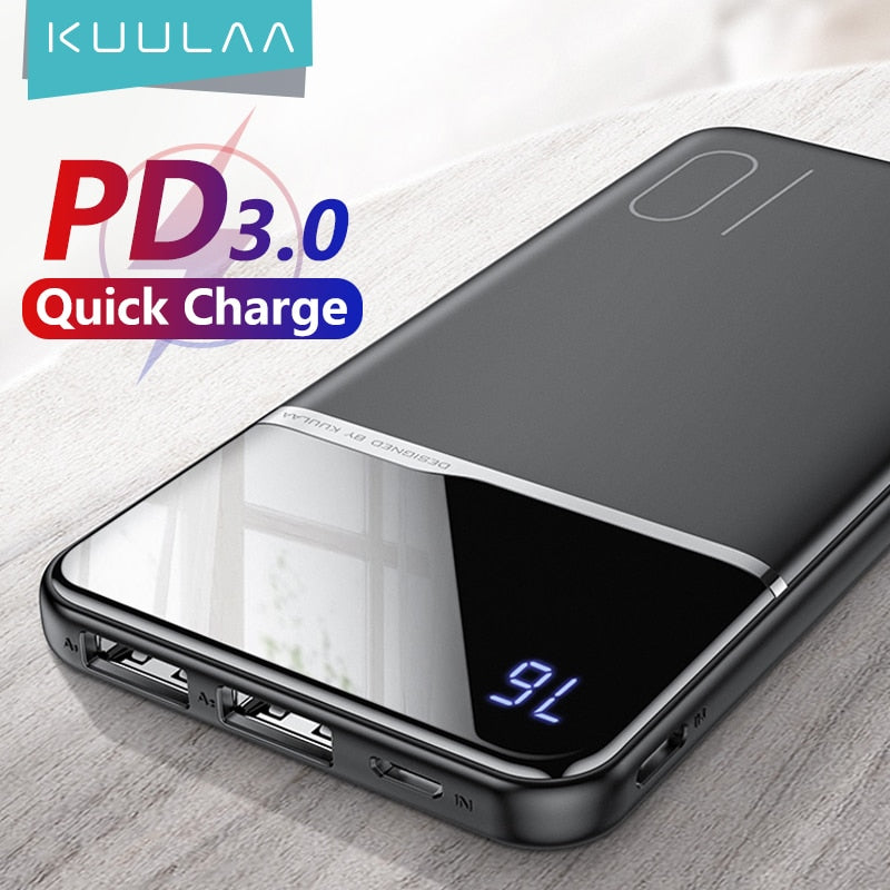 KUULAA 10000mAh Power Bank Portable Charger Power Bank 10000 mAh Fast Charging External Battery Phone Charger For Xiaomi IPhone