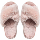 2022 Winter New Women Slipper Soft Rabbit Fur Cross Upper 3cm Heel Platform Fur Warm Indoor Ladies Open Toe Fluffy Home Slippers