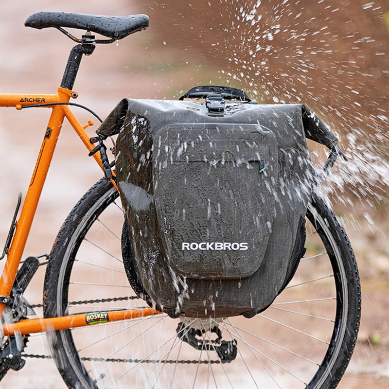 ROCKBROS Wasserdichte Fahrradtasche 27L Reise Fahrradtasche Korb Fahrrad Gepäckträger Hecksitz Gepäckträgertasche MTB Fahrradzubehör