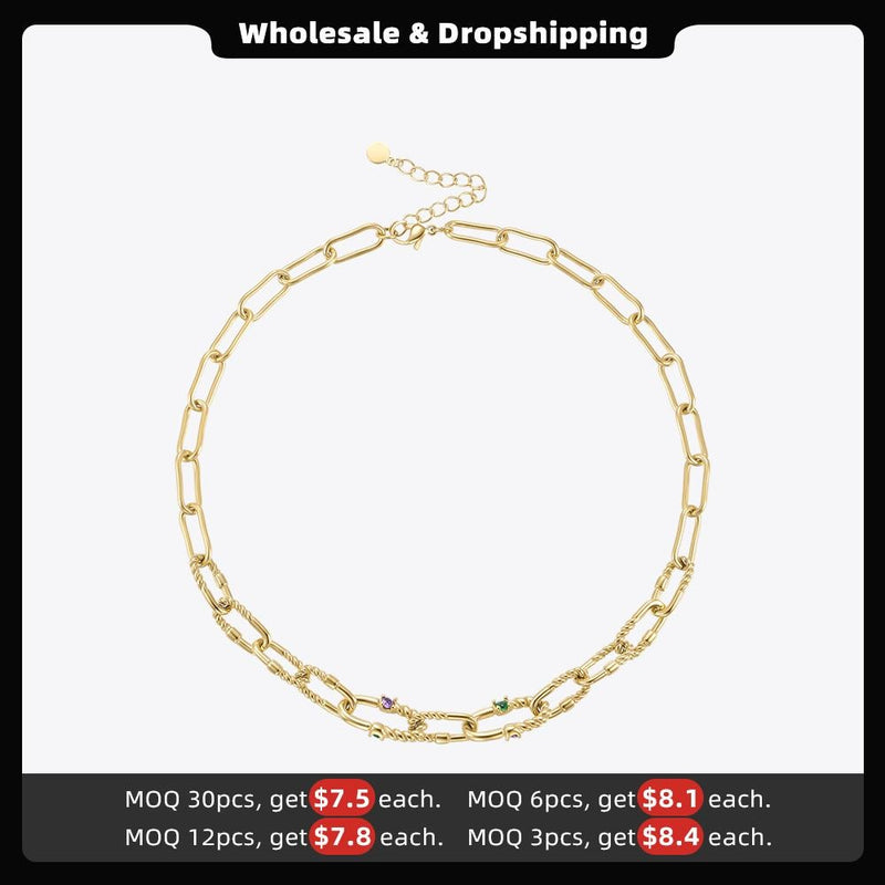 ENFASHION Goth Twist Choker Stainless Steel Necklace For Women Zircon Necklaces 2021 Halloween Fashion Jewelry Colar P213263