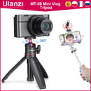 Ulanzi MT-08 DSLR SLR Teléfono Vlog trípode KIT Zapata fría Soporte de montaje de teléfono para micrófono Luz LED Mini trípode para iPhone 13 Sony