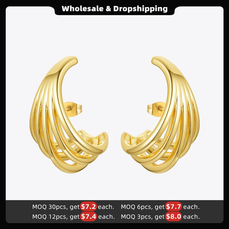 ENFASHION Geometrische Linien Ohrstecker Für Frauen Gold Farbe Metall Conch Ohrringe Modeschmuck 2020 Geschenke Kolczyki E201182