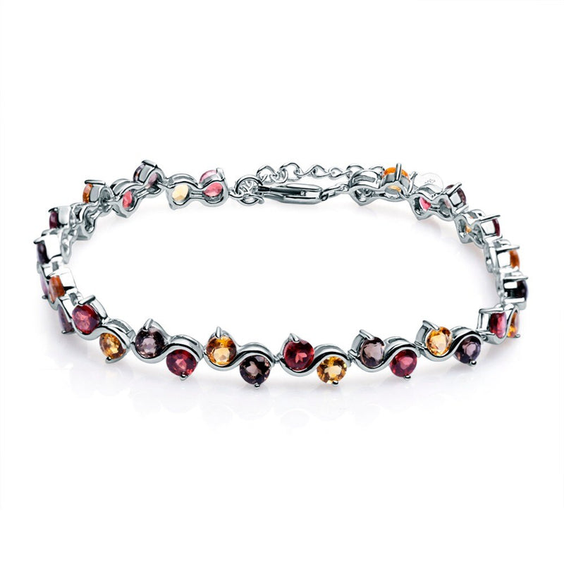 GEM'S BALLET, pulseras y brazaletes de plata de ley 925 auténtica para mujer, pulsera de piedras preciosas de granate rojo Natural de 11,79 quilates, joyería fina