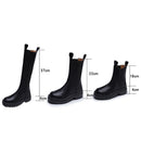 TUINANLE Chelsea Boots Chunky Boots Damen Winterschuhe PU Leder Plüsch Stiefeletten Schwarz Damen Herbst Mode Plattform Booties
