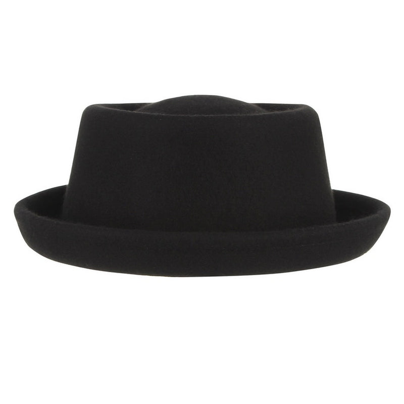 GEMVIE Classic 100% Wool Soft Felt Pork Pie Hat Fedora for Men Women Autumn Winter Wool Hat Curved Brim Men Dress Hats