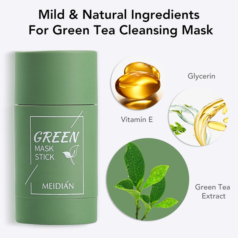 Green Tea Mask Stick Oil Control Eggplant Acne Deep Cleaning Mask Skin Care Moisturizing Remove Blackhead Skin Care Beauty