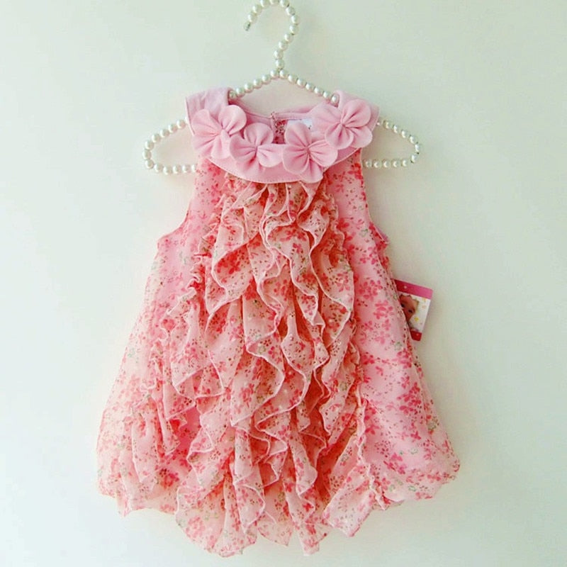 Flowers Kids Girls Dress Toddler Infant Party Summer Chiffon Dresses Princess Baby Clothing 2 Years