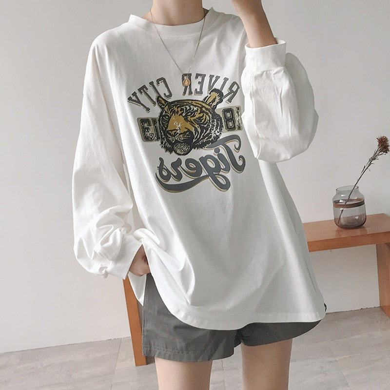 Harajuku long Sleeve Funny cartoon women&