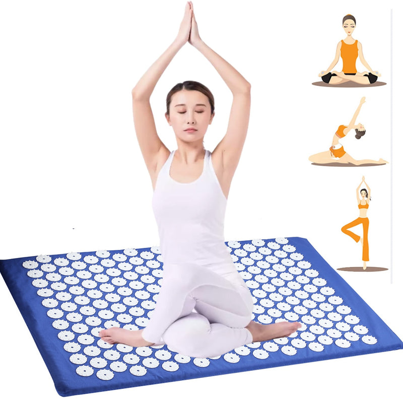 Colchoneta de acupresión para Yoga, para aliviar el estrés, la tensión, la acupresión, masaje, relajación, almohadilla para el dolor