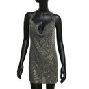 2022 NEUE reizvolle tiefe V-Ausschnitt-Kristallkleid-Frauen-Luxusrhinestone-Halter-Tanzparty Diamante Backless Split-Minikleider