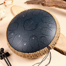 Steel Tongue Drum 13 Inch 15 Tones D Key Tank Drum Tamborine Yoga Meditation Percuss Music Instrument Children&