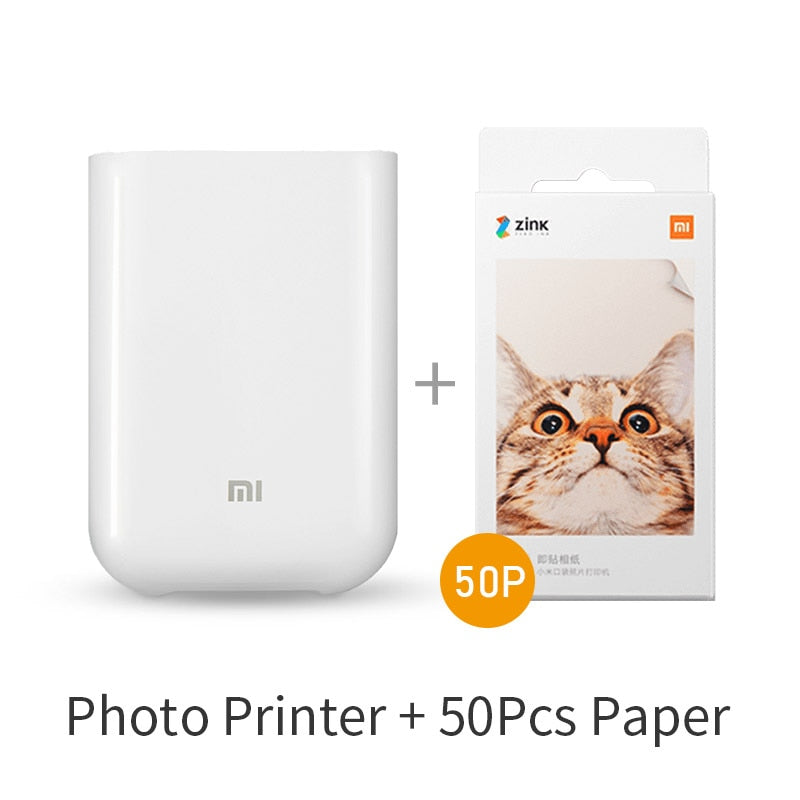 Global Version Xiaomi Mijia Photo Printer 300dpi Mi Portable Mini Pocket Picture Printer For Smartphone Works With Mi Homes App