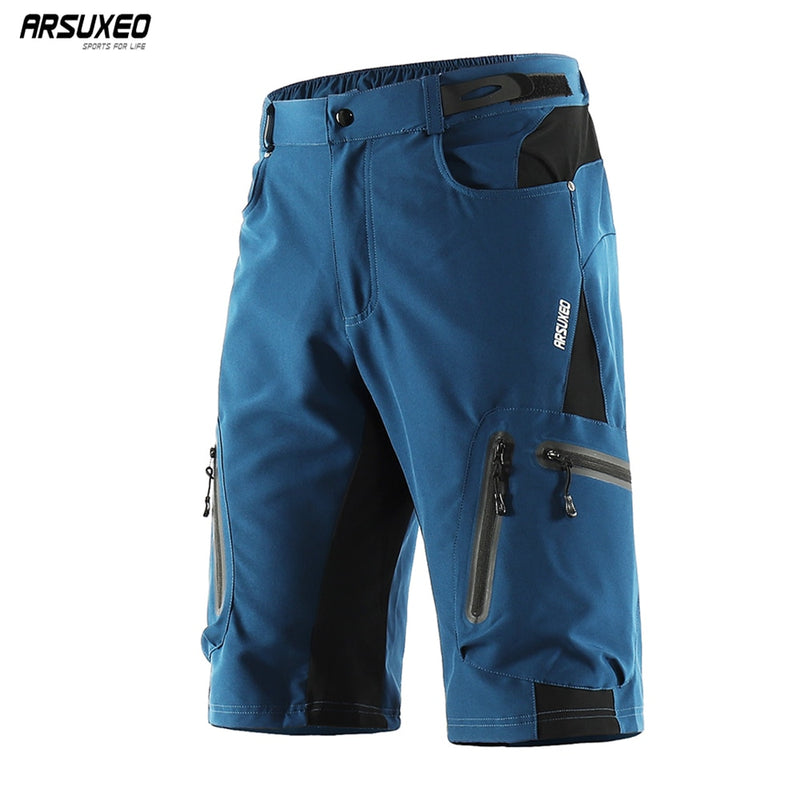 ARSUXEO, pantalones cortos de ciclismo para deportes al aire libre para hombre, pantalones de descenso MTB, pantalones cortos para bicicleta de montaña, pantalones cortos resistentes al agua, ajuste holgado 1202