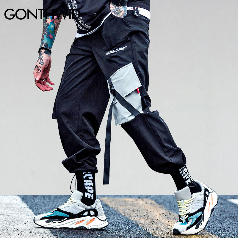 GONTHWID 2022 Pockets Cargo Harem Pants Mens Casual Joggers Baggy Tactical Trousers Harajuku Streetwear Hip Hop Fashion Swag