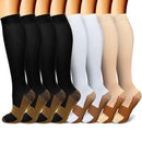 5/6 pares de calcetines de compresión para hombres y mujeres, recuperación de la circulación, venas varicosas, enfermería, viajes, correr, senderismo, calcetines deportivos
