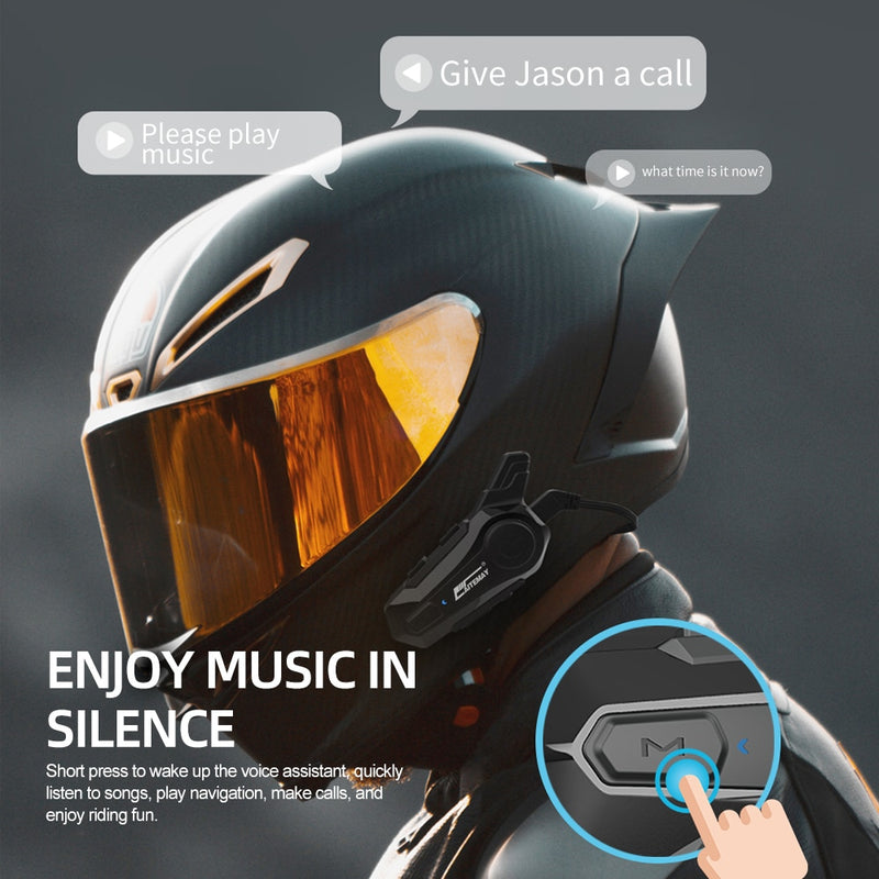 1/2 Uds E1 intercomunicador Bluetooth casco de motocicleta auriculares bluetooth para 2 conductores intercomunicador Moto interfono auriculares inalámbricos