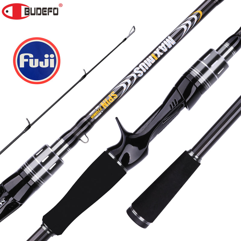 BUDEFO MAXIMUS Lure Angelrute 1.8m 2.1m 2.4m 2.7m 3.0m30T Carbon Spinning Baitcasting FUJI Guide Travel Lure Rute 3-50g ML/M/MH