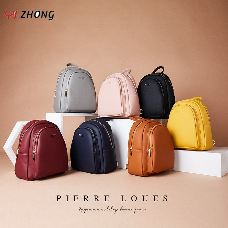 YIZHONG Mini-Rucksack aus Leder, multifunktional, kleiner Rucksack, Designer, berühmte Marke, Damen, Taschen, einfache Umhängetasche, Mochila