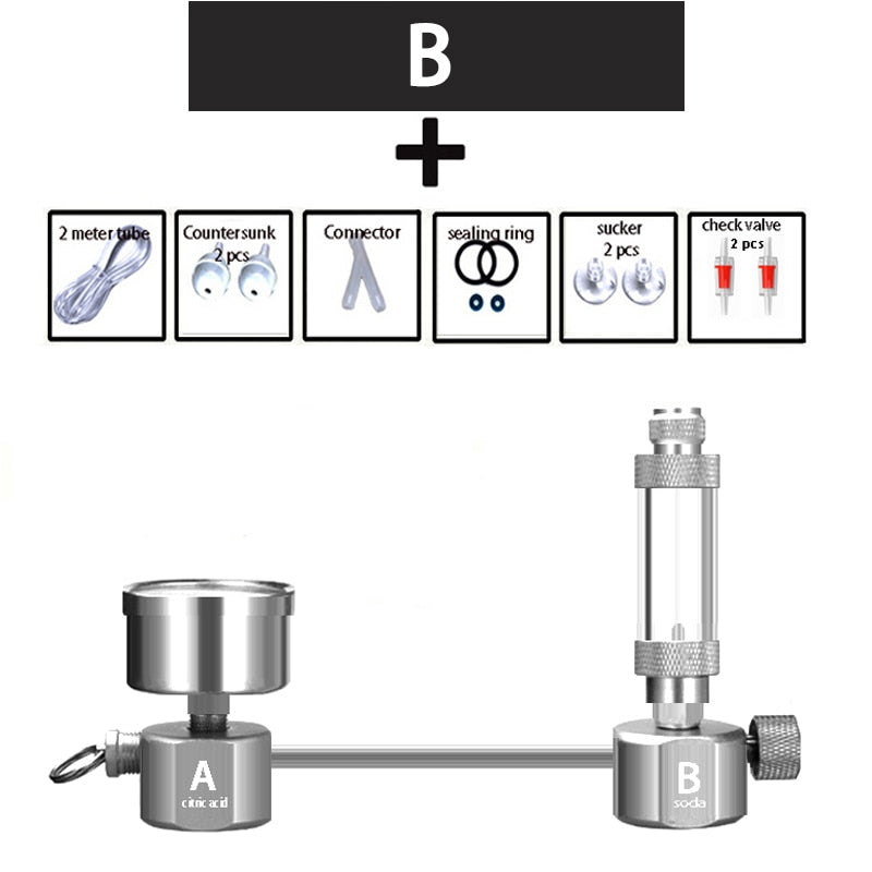 Kit de sistema generador de CO2 DIY para acuario ZRDR generador de CO2, difusor de contador de burbujas con válvula solenoide, para/crecimiento de plantas acuáticas