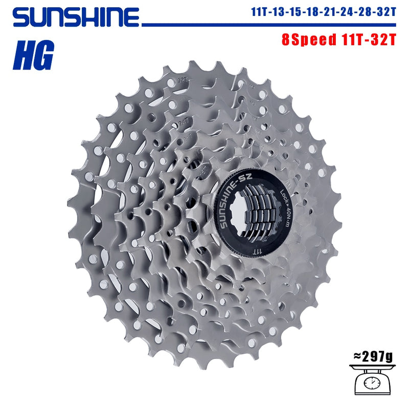 Cassette de bicicleta SUNSHINE, rueda libre de 8/9/10/11/12 velocidades, 32/36T/40T/42T/46T/50T/52T, rueda dentada de estructura HG para SHIMANO/SRAM