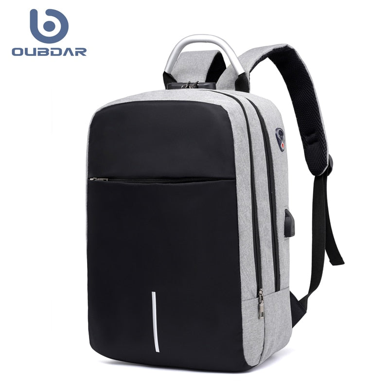 OUBDAR Men Multifunction Anti Theft Backpack 15.6&quot; Inch Laptop Usb Charging Backpacks Waterproof Schoolbag Business Travel Bags