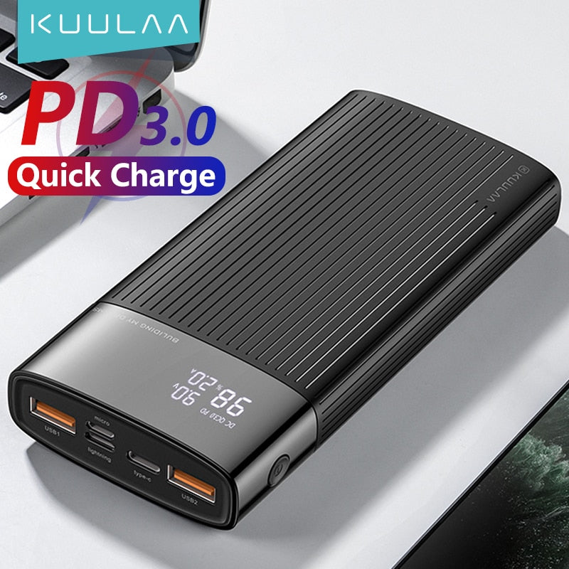 KUULAA Power Bank 20000 mAh QC PD 3.0 PoverBank Schnellladung PowerBank 20000 mAh USB Externes Ladegerät für iPhone 14 13