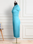 Vestido elegante para mujer, manga del cabo, ceñido al cuerpo, lápiz, oficina, señoras, elegantes, ajustados, vestidos africanos de gran tamaño, moda femenina modesta, nuevo