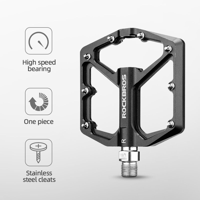 ROCKBROS MTB Radfahren Ultraleichtes Pedal Fahrrad Versiegeltes DU-Lager Pedale Aluminiumlegierung CRMO Rutschfeste Stollen Fahrradteil Pedale