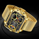 LIGE Top Brand Luxury Men Watch FOXBOX Fashion Square Watch Men Casual Sports Waterproof Double Display Watch Relogio Masculino