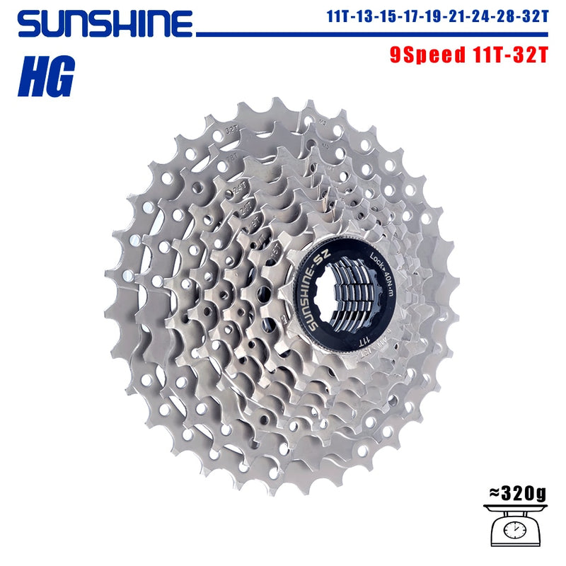 SUNSHINE Fahrradkassette 8/9/10/11/12Speed ​​Freilauf 32/36T/40T/42T/46T/50T/52T Ritzel HG Struktur Schwungrad Für SHIMANO/SRAM