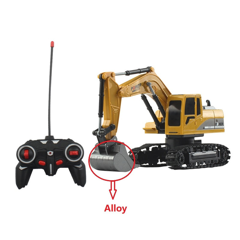 1/24 RC Excavator 2.4G Radio Controlled Cars crawler Tractor Model Engineering Car Digging Soil Truck Sound Toy For Boy Kid gift