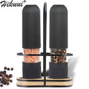 Automatic Salt Pepper Grinder Set Electric Plastic Ceramic Burr Mill For Herb Pepper Spice Adjustable Kitchen Grinding Gadgets
