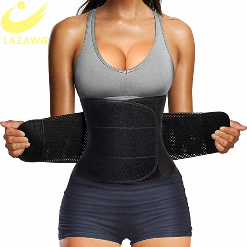 LAZAWG, cinturón de entrenamiento de cintura para mujer, faja reductora de cintura para Control de barriga, faja de entrenamiento para el sudor de Sauna, faja deportiva delgada para el vientre