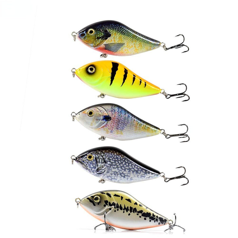 5pcs/Lot 10cm 45g Bionic Jerkbait Lures Slow Sinking NO. 2 Hooks Fit Ocean Lake River With 3D Eyes  For Pike Muskie Troute Shad