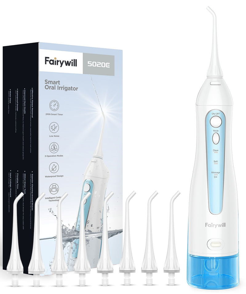 Fairywill Electric Sonic Toothbrush & Water Flosser USB Charge Waterproof 5 Modes 3 Brush Heads Toothbrushes Teeth Cleaner