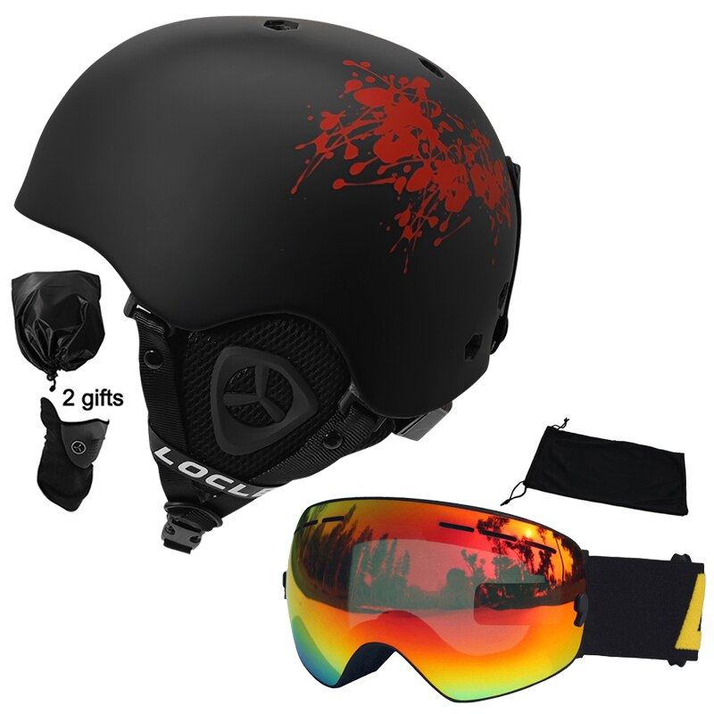 Casco de esquí LOCLE para hombres y mujeres, casco de esquí moldeado integralmente para niños, monopatín, esquí, Snowboard, motocicleta, casco para moto de nieve