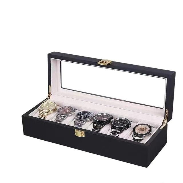 Neue hölzerne Uhrenbox Aufbewahrungsbox für rote Uhren mit Goldschloss-Schmuckorganisator für Frauen