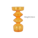 Nordic Orange Glass Taper Candle Holder Creative Home Decor Wedding Party Dinner Candlelight Decoration Living Room Candlestick